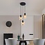 Suspension Pella 3 lumières en verre ambré - noir