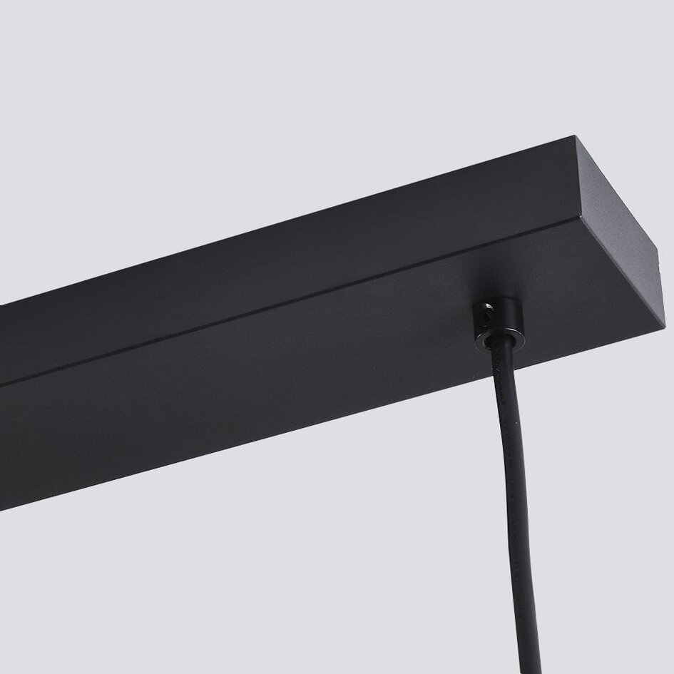 Suspension noire 3 lumières en verre ambré - Palaio