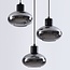 Lampe suspendue moderne avec verre fumé, 3 lumières - Vida