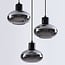 Suspension moderne Vida 3 lumières en verre fumé - noir