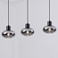Lampe suspendue Vere avec verre fumé, 3 lumières