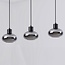 Lampe suspendue Vere avec verre fumé, 3 lumières