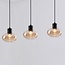 Suspension Vere 3 lumières en verre ambré - noir