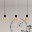 Lampe suspendue Vere avec verre ambré, 3 lumières