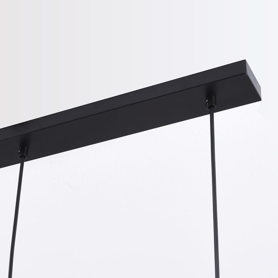 Suspension Vere 3 lumières en verre ambré - noir