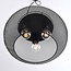 Suspension industrielle Cerise 3 lumières - métal noir avec abat-jour perforé