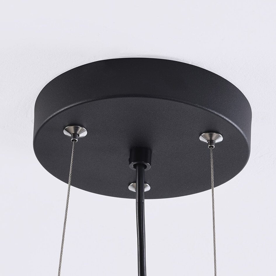 Suspension industrielle Cerise 3 lumières - métal noir avec abat-jour perforé