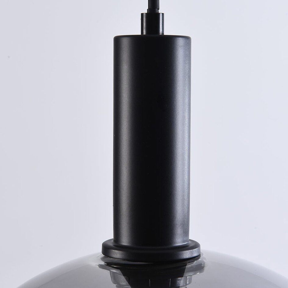 Suspension Fajen en verre fumé - abat-jour semi-ouvert