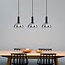 Suspension Filiz 3 lumières en verre fumé - noir allongé