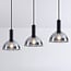 Suspension Filiz 3 lumières en verre fumé - noir allongé