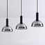Suspension Filiz 3 lumières en verre fumé - noir allongé