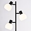 Lampadaire 3 lumières Pieta noir en verre blanc laiteux - orientable
