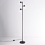 Lampadaire 3 lumières Pieta noir en verre blanc laiteux - orientable