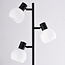 Lampadaire 3 lumières Pieta noir en verre blanc laiteux - orientable