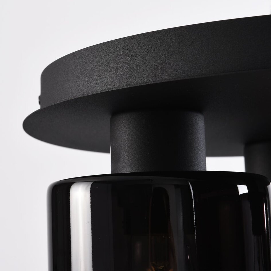 Plafonnier à 3 lumières Lyo - verre fumé à dégradé et noir