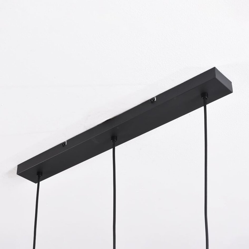 Suspension noire avec 3 lumières et verre fumé - Esila