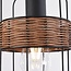 Lampe suspendue industrielle noire en rotin - Hira