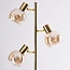 Lampadaire 3 lumières Pieta en verre ambré - orientable