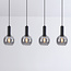 Suspension Imke 4 lumières en verre fumé