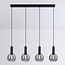 Suspension Imke 4 lumières en verre fumé