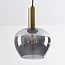 Suspension Ischa en verre fumé en forme de pomme - doré