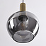 Lampe suspendue moderne Ismay avec verre fumé, 3-lumières - or