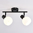 Spot de plafond Phiene 2 lumières en verre opalin