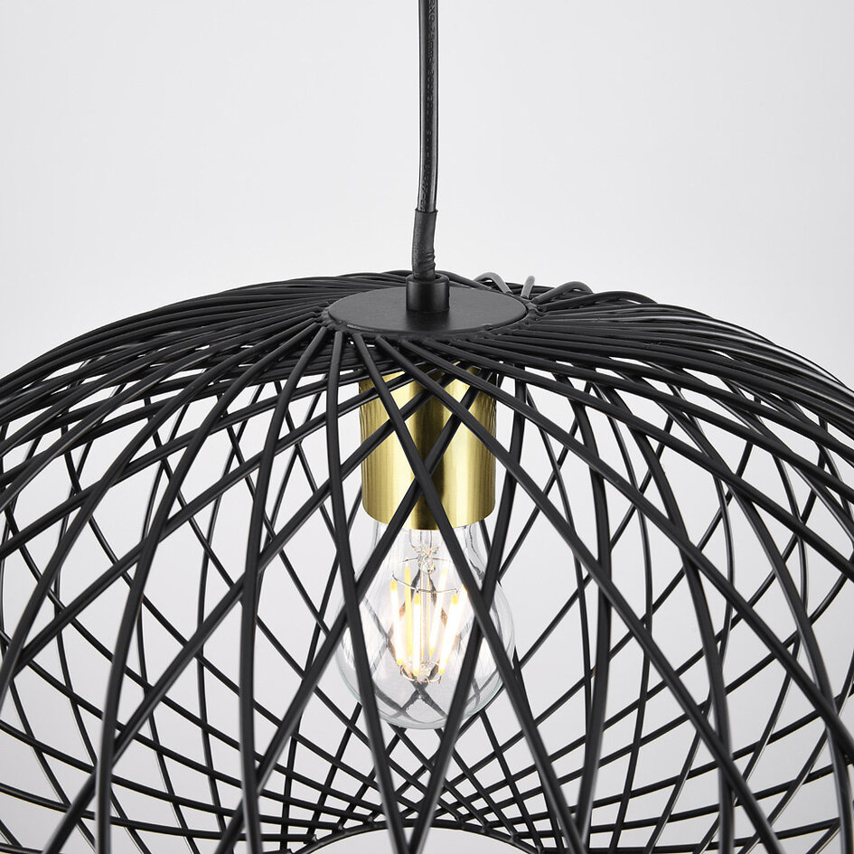 Lampe suspendue en métal noir Jaula