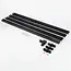 Kit rail monophasé de 3 mètres, spots Timeo noirs et dorés