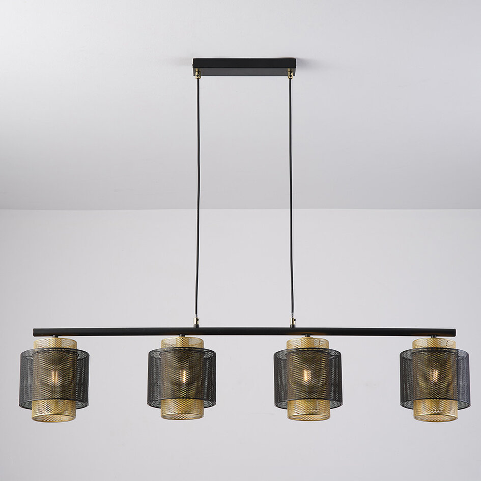 Lampe suspendue Jennifer - noir avec or