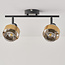 Plafonnier Oro 2 lumières - noir avec détails en bronze