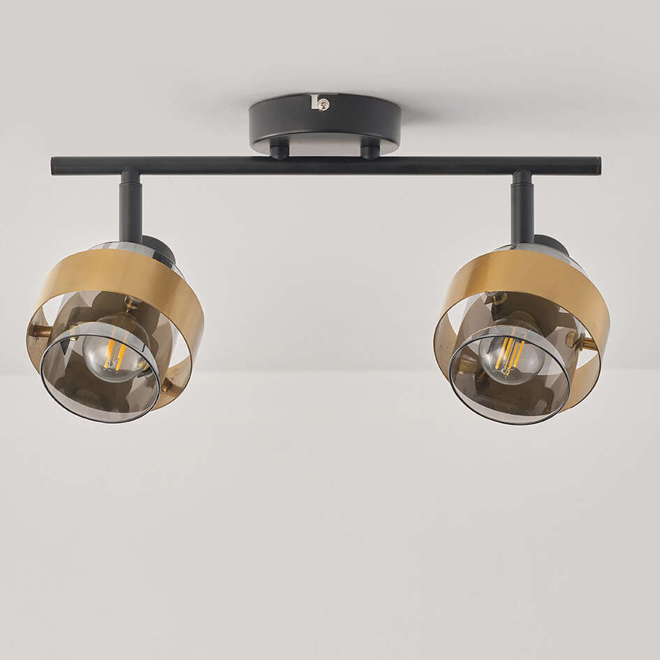 Plafonnier de luxe avec détails en bronze, 2 lumières - Oro