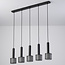 Suspension Fosco 5 lumières - noir mat en nid d'abeille