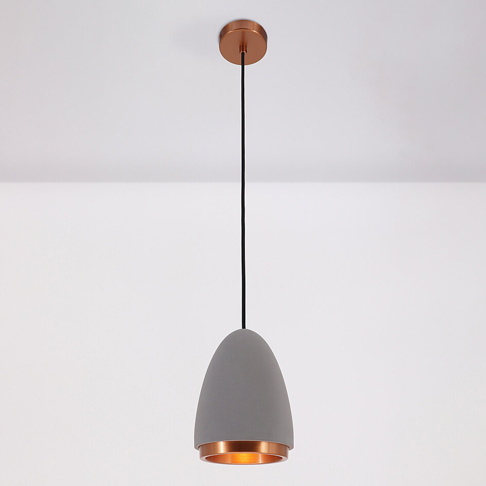 Suspension moderne Feis en béton avec bord en cuivre