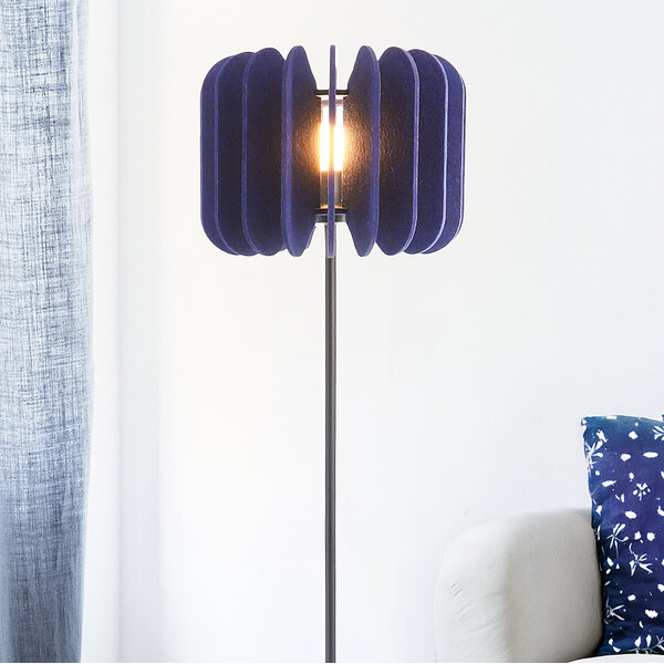 Lampadaire en feutre PET, bleu marine - Lenthe