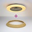 Ventilateur de plafond Cakir LED avec abat-jour en rotin - couleur réglable