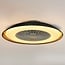 Ventilateur de plafond Cakir LED avec abat-jour en tissu noir - couleur réglable