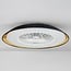 Ventilateur de plafond Cakir LED avec abat-jour en tissu noir - couleur réglable