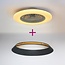 Ventilateur de plafond Cakir LED avec abat-jour en tissu noir - couleur réglable
