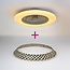 Ventilateur de plafond Cakir LED avec abat-jour en bambou - couleur réglable