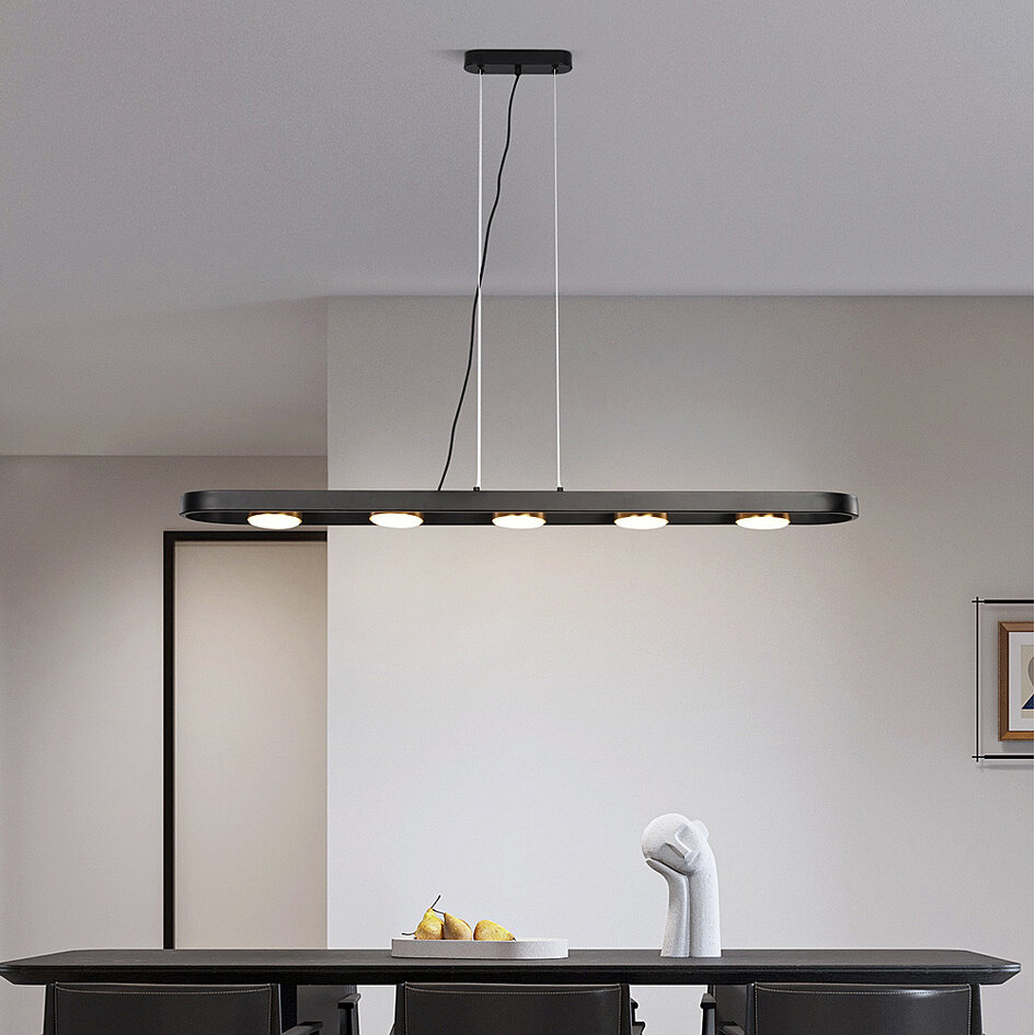 Suspension noire avec détails dorés - Sesto