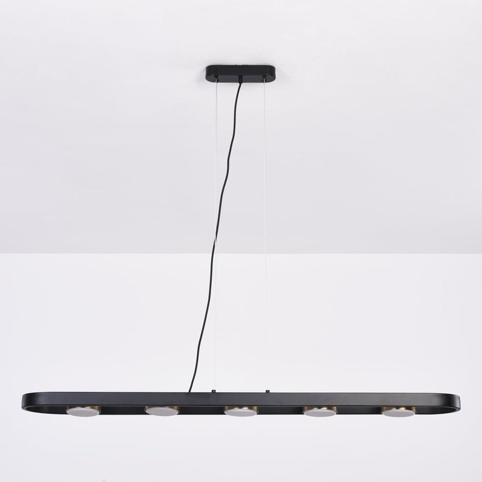 Suspension noire avec détails dorés - Sesto