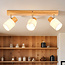 Plafonnier en bois 3 lumières Victoria - naturel et blanc