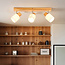 Plafonnier en bois 3 lumières Victoria - naturel et blanc
