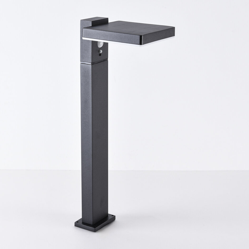 Lampe d'extérieur solaire sur pied Paulo à détecteur, noir, 50 cm