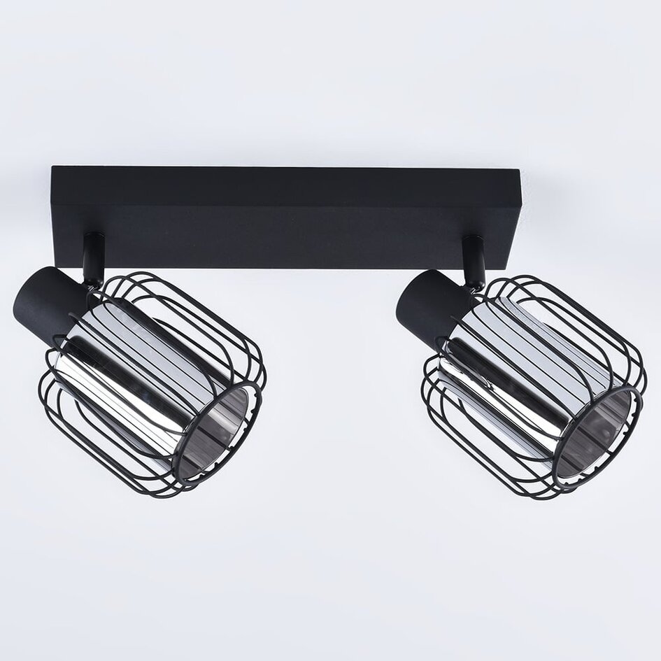 Spot de plafond Dua 2 lumières en verre fumé - spots orientables