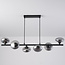 Lampe suspendue avec verre fumé, 6 lumières - Ovais