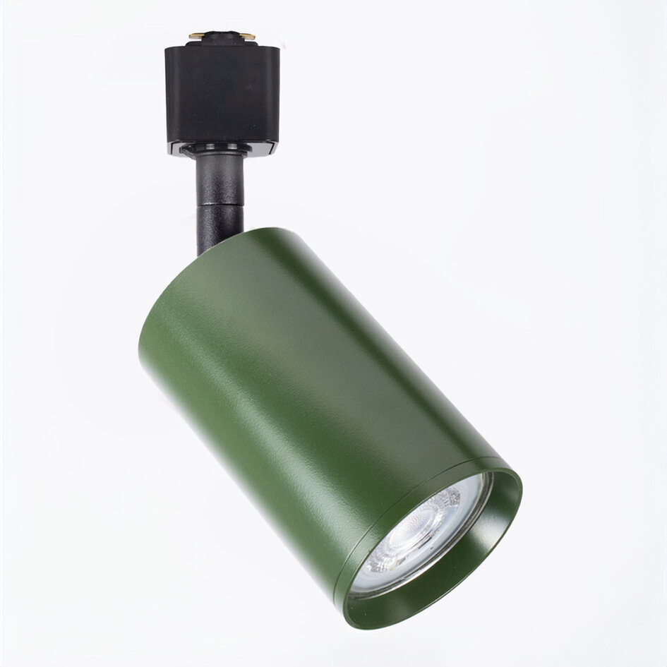 Système de rail monophasé 3 mètres Romain noir avec vert olive