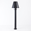 Lampe d'extérieur sur pied Bruno noire avec détecteur - 80 cm