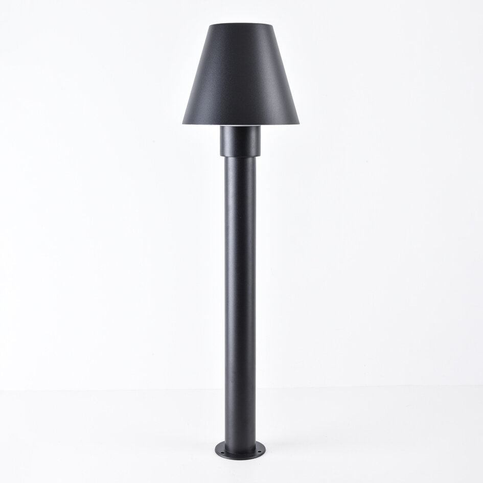 Lampe d'extérieur sur pied Bruno noire avec détecteur - 80 cm